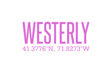 Westerly, RI Coordinates vinyl sticker